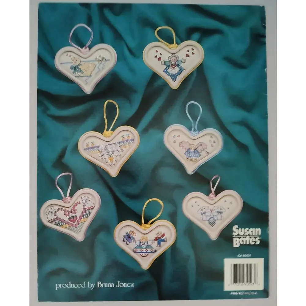 Susan Bates Sweet Hearts Cross Stitch Patterns Baby, Lamp, Cow, Bunny, Cat, Bear
